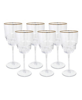 Shaped Bottom Rim Wine Glasses, Set of 6 | Macy's