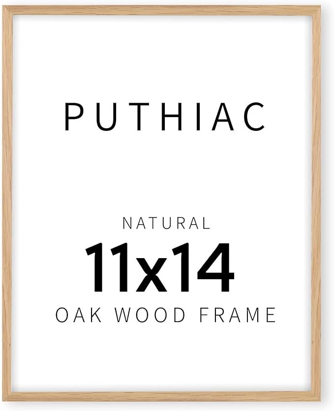 puthiac 11x14 Oak Wood Picture Frame - Minimalist 11x14 Poster Frame, 11"x14" Frame Wood, Natural... | Amazon (US)