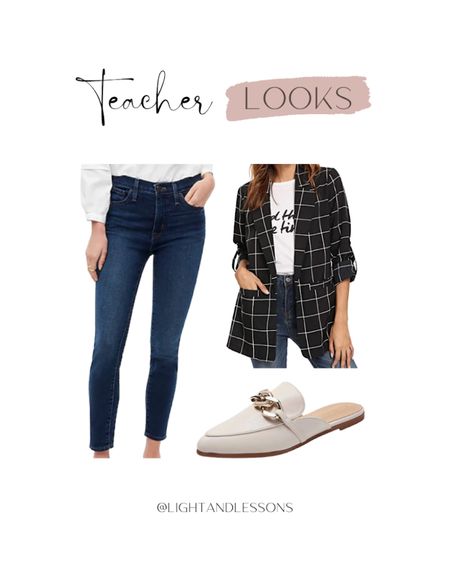 A casual yet chic teacher outfit! Love this blazer and mules from Amazon and affordable jeans from j.crew! 

Teacher outfit, workwear, office outfit, jeans, mules, fall shoes, blazer, fall outfit 

#LTKSeasonal #LTKunder100 #LTKworkwear