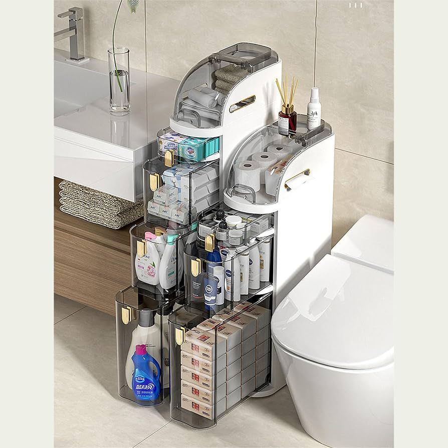 3 Tier Organizing Rack，Organizing Rack for Bathroom，3 Tier Slim Bathroom Storage Cabinet for ... | Amazon (US)