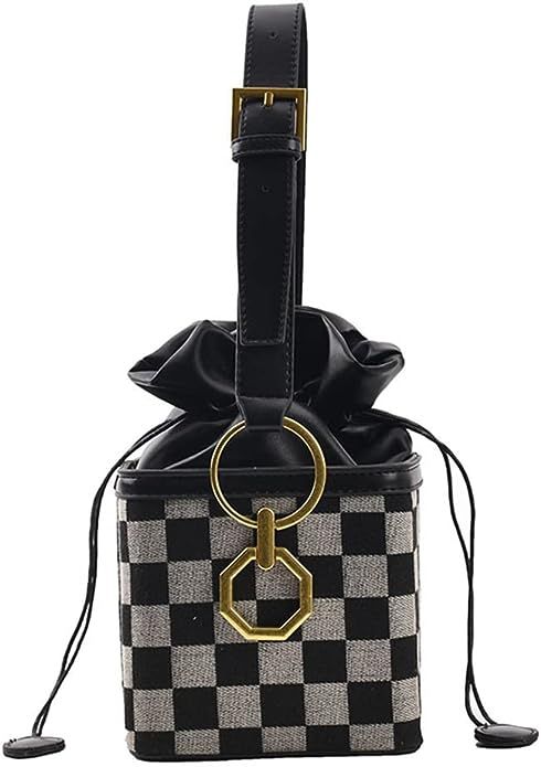 Womens Top Handle Purse Checker Pattern Bag Square Box Handbags Designer Crossbody Bags for Ladie... | Amazon (US)
