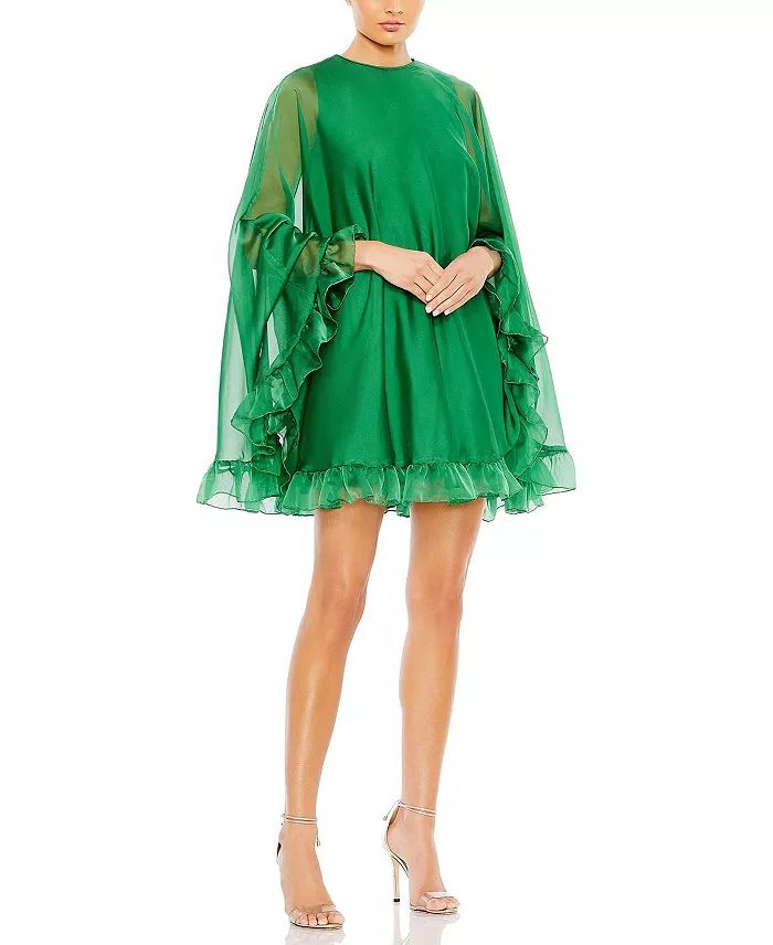High Neck Ruffle Hem Cape Mini Dress | Bloomingdale's (US)