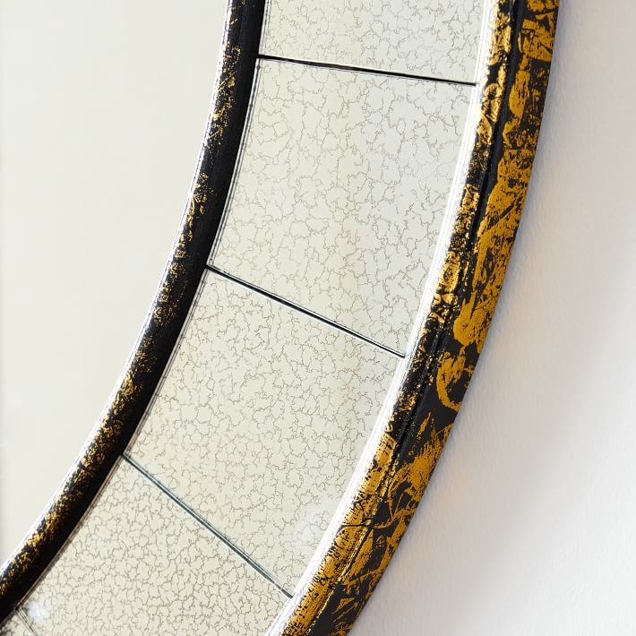 Antique Tiled Round Wall Mirror -30" | West Elm (US)