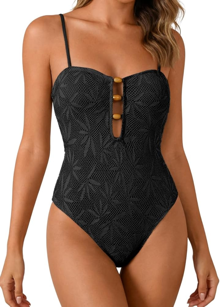ShawGobow Cut Out One Piece Swimsuit Women,High Leg Boho Pattern Monokini Swimsuits,Cute Cruise B... | Amazon (US)