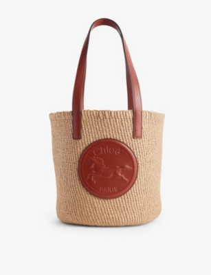 CHLOE - Horse Medal Large Raffia and Leather Bucket bag | Selfridges.com | Selfridges