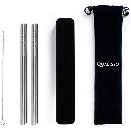 Premium Reusable Metal Straws - Stainless Steel Straws - Metal Straws with Case - Portable Travel St | Walmart (US)