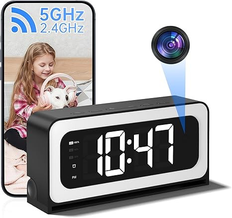 Smart Clock Camera,5G&2.4G WiFi Security Camera Indoor,2K Cameras for Home Security,3 in 1 Nanny ... | Amazon (US)