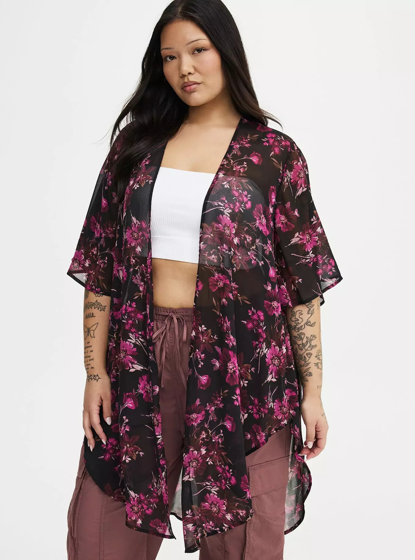 Textured  Chiffon Kimono | Torrid (US & Canada)