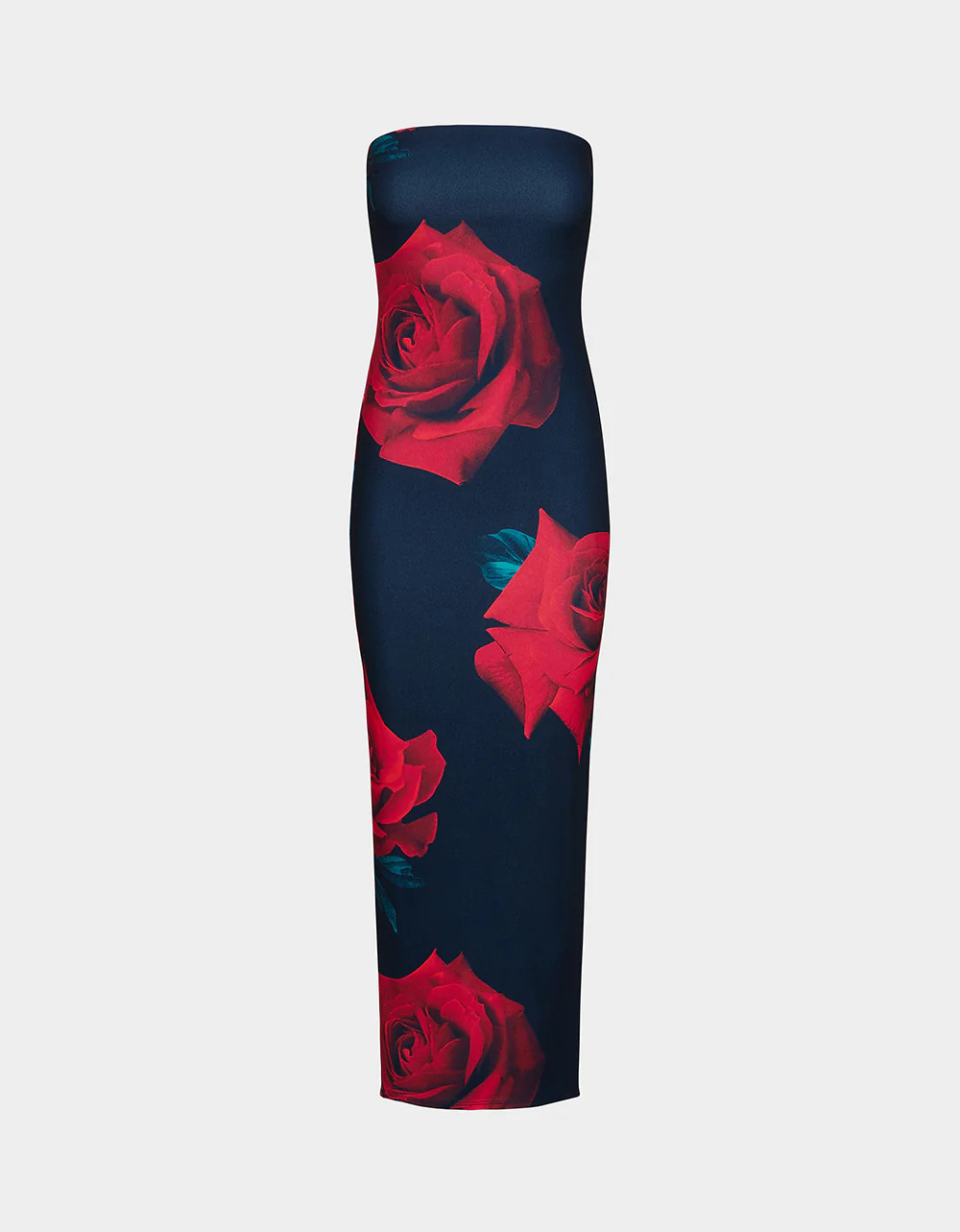 ROSE REVERIE DRESS RED Women's Floral print Maxi Strapless Dress | Betsey Johnson