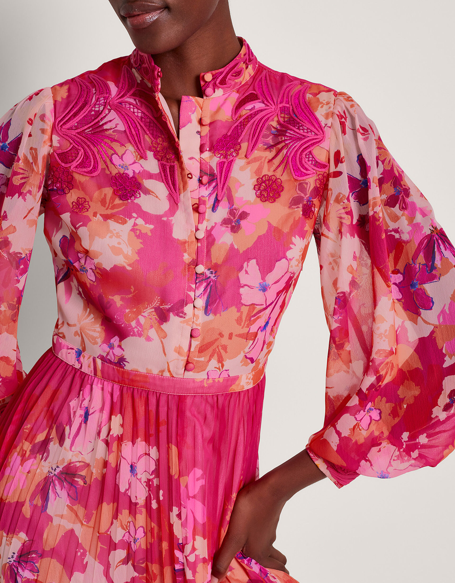 Floryn Floral Shirt Dress Pink | Monsoon (UK)