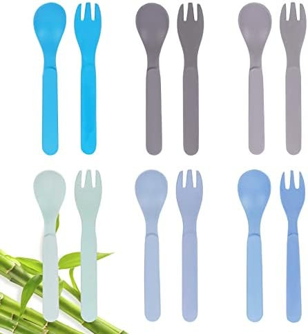 12pcs Bamboo Kids Spoons & Forks for Baby Feeding,Toddler Spoons & Forks Set, ableware for Baby T... | Amazon (US)