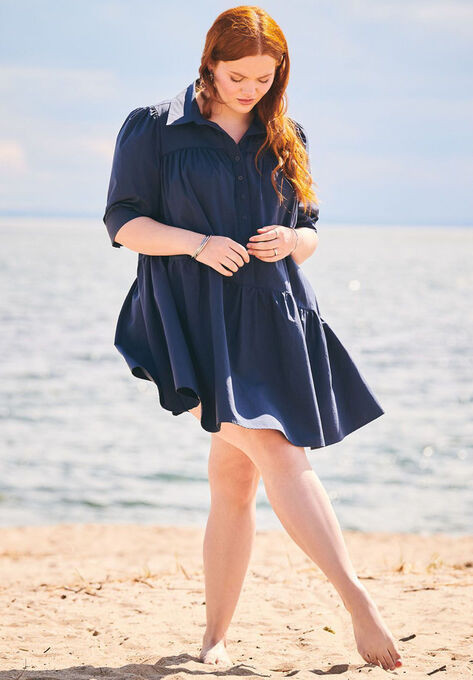 Mini Dress With Asym Flounce | Eloquii