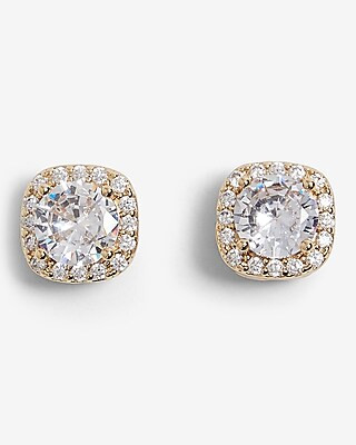 Rhinestone Lined Stud Earrings | Express