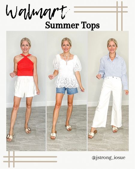 Summer tops from Walmart to create elevated casual outfits! Under $30 and come in more colors. Wear for the summer holidays, grabbing a bite to eat or wear on vacation. 

#LTKFindsUnder50 #LTKStyleTip