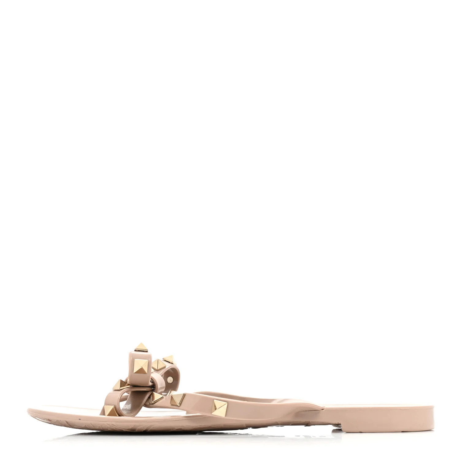 PVC Jelly Rockstud Bow Thong Sandals 37 Poudre | FASHIONPHILE (US)