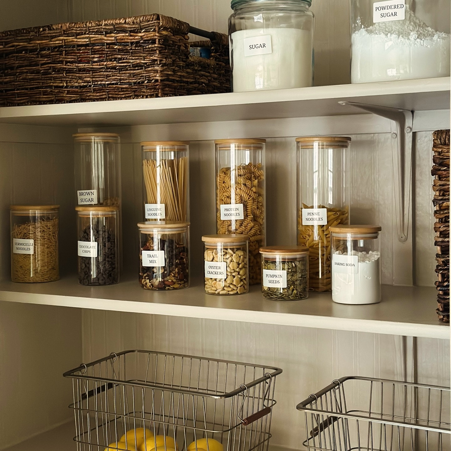 Pantry Organization 🤌🏼

Pantry upgrade part 1 –>
I finally gave this pantry a much needed makeover! Watch what a little paint, beadboard, and simple organizing can do to a pantry! 🤩🤩 paint color- BEHR Creamy Mushroom (satin)

Pantry part 2 –> 
still going to add cafe curtains on the bottom shelf to the floor! But this first part was too good not to share so far! 
#pantryorganization #pantrygoals #pantrydesign #homeimprovement #homeupgrade

#LTKHome #LTKSaleAlert #LTKSeasonal