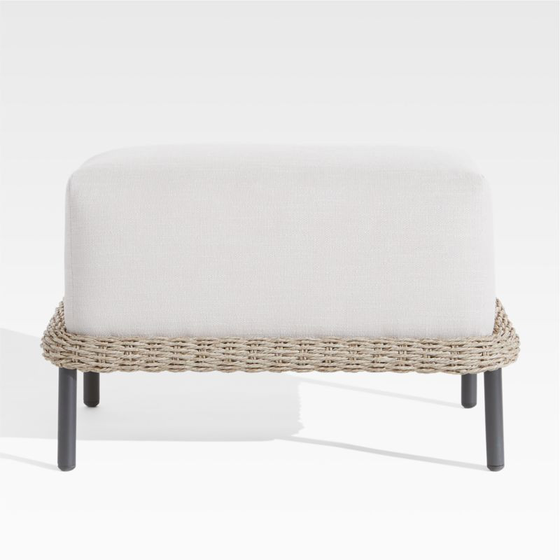 Grotta Outdoor Wicker Ottoman | Crate & Barrel | Crate & Barrel