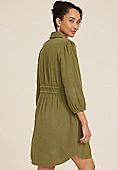 3/4 Sleeve Button Front Shirt Dress | Maurices