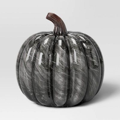 Small Halloween Marble Glass Pumpkin Black - Threshold™ | Target
