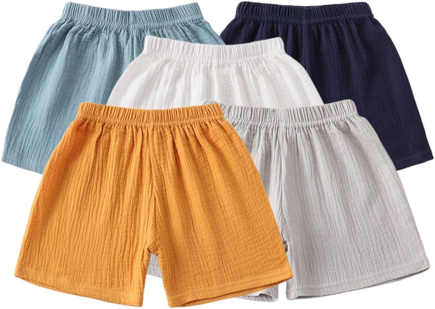 Baby Toddler Boys Shorts Cotton Linen Summer Loose Shorts 3 Pack Elastic Waist Solid Jogger Short... | Amazon (US)