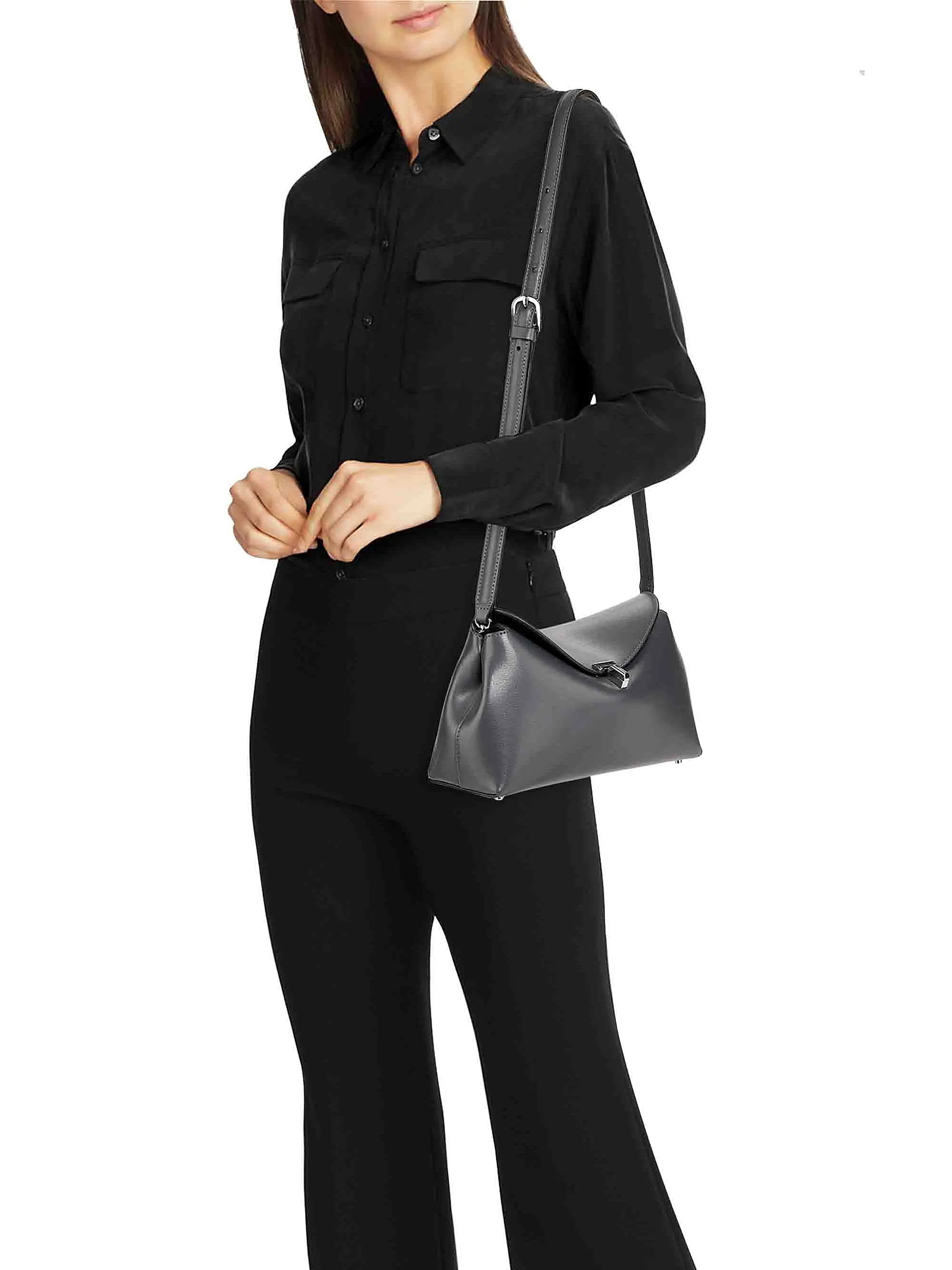 T-Lock Convertible Leather Clutch | Saks Fifth Avenue