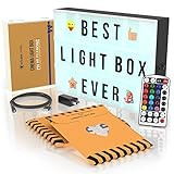 Cinema Light Box with Letters - Color Changing Lightbox Sign with 167 Black Lighted Letters + 185 Co | Amazon (US)