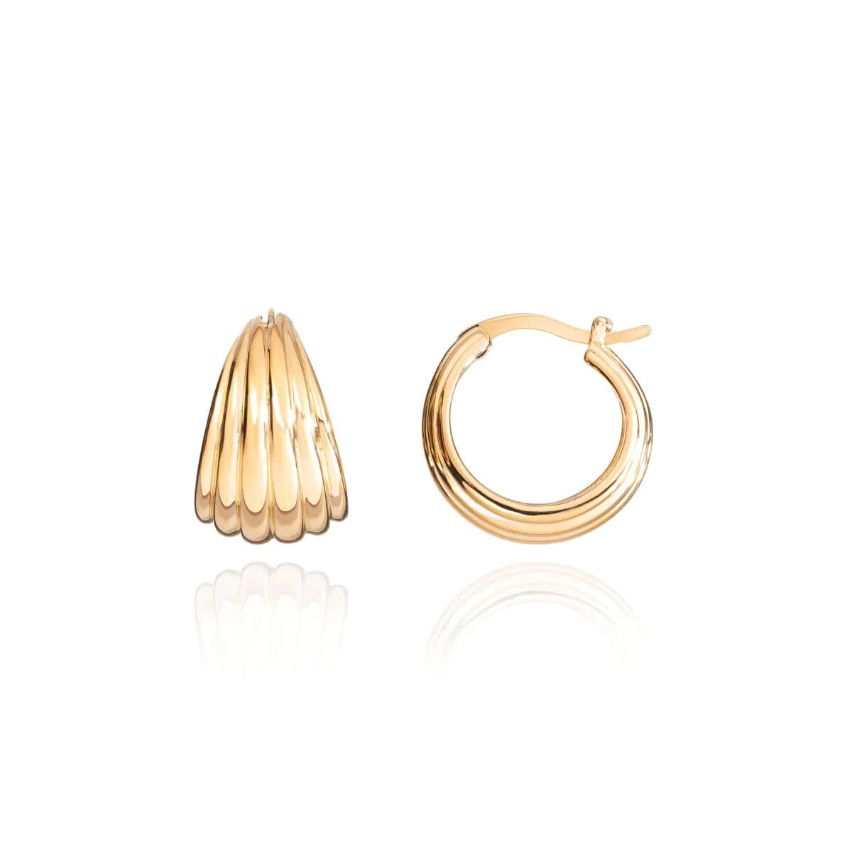 Ribbed Hoops (Gold) | Abbott Lyon