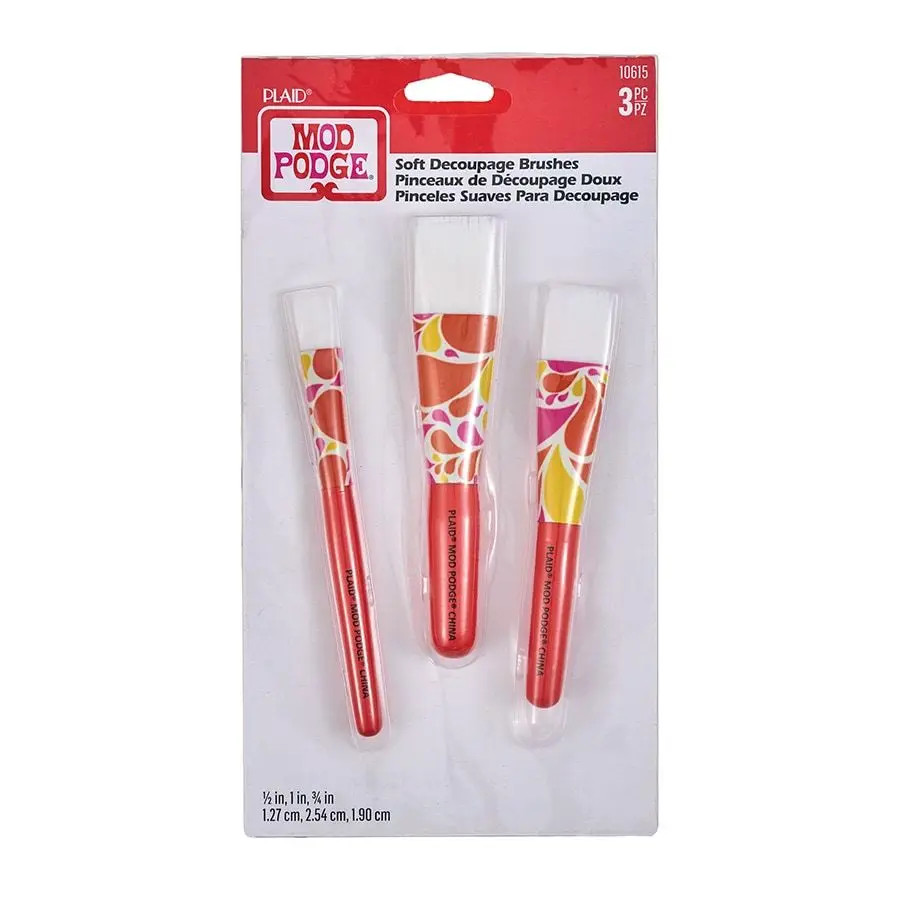 Mod Podge ® 3-piece Decoupage Brush Set - 10615  | Plaid Online | Plaid Crafts