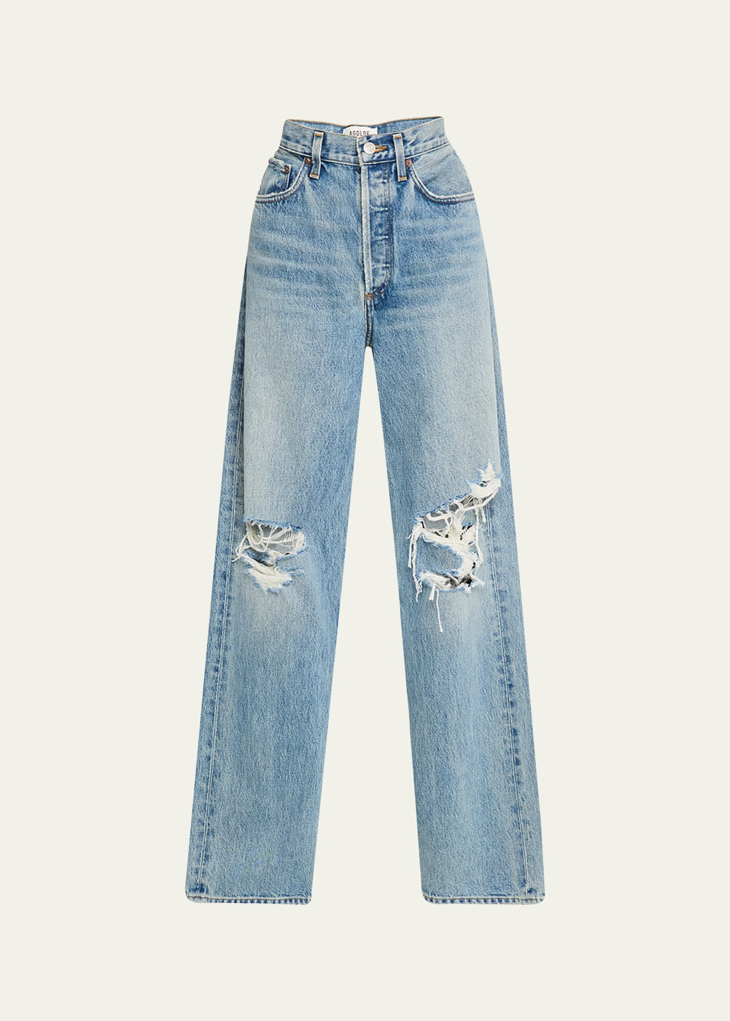 AGOLDE Kelly Distressed Straight Jeans | Bergdorf Goodman