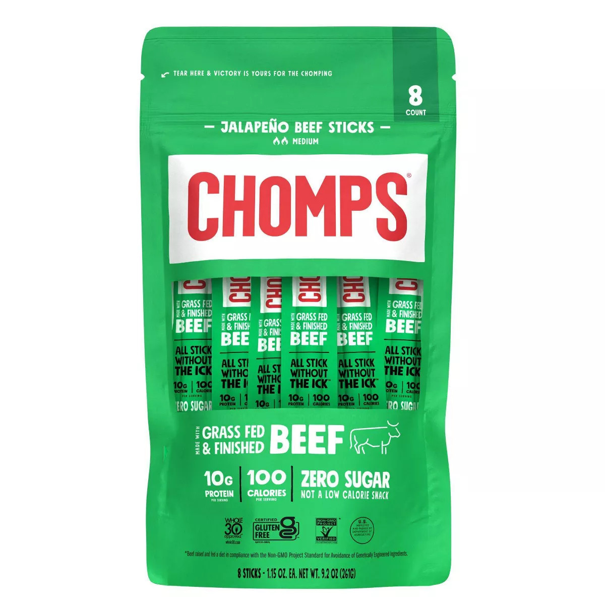 Chomps Jalapeno Beef - 8ct/9.2oz | Target