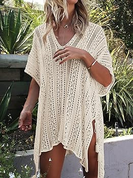 Women’s Bathing Suit Cover Up for Beach Pool Swimwear Crochet Dress | Amazon (US)