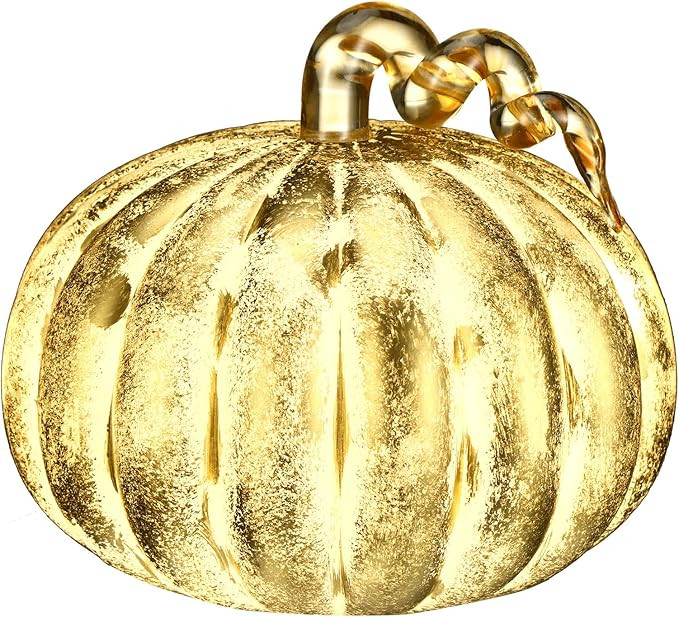 Newtay Pumpkin Thanksgiving Lighted Glass Fall Pumpkins Lights Decorations Glass Pumpkin Sculptur... | Amazon (US)