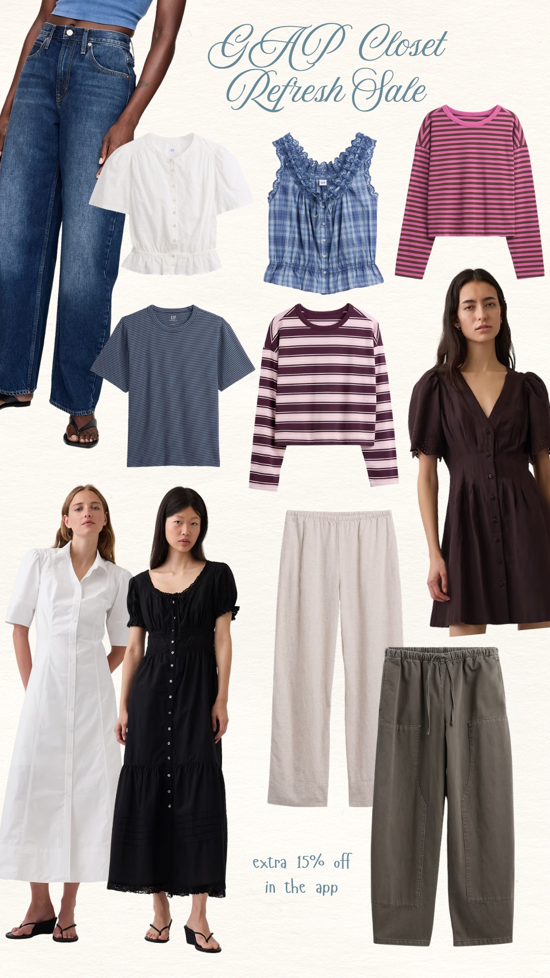 GAP closet refresh sale + an extra 15% off in the app!  

 #LTKgrwm #LTKootd #LTKSaleAlert