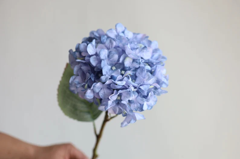 20" Blue Dried-look Faux Hydrangeas, Fake Spring Summer Artificial Hydrangeas Branch, DIY Forals/... | Etsy (US)