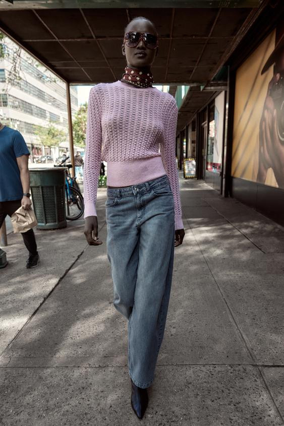 POINTELLE KNIT WOOL AND ALPACA SWEATER | Zara US