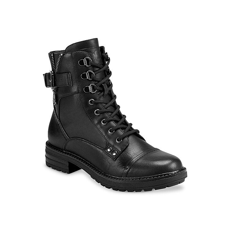 GBG Los Angeles Gessy Combat Boot - Women's - Black - Combat | DSW