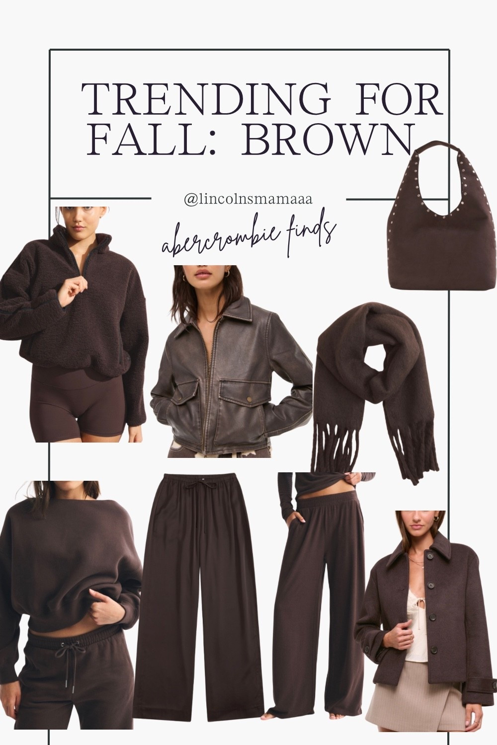 Trending for fall: chocolate brown!!! 

Comfy outfit
Casual
Outfits matching sets
Sweatpants 
Bomber jacket

Suede

Abercrombie finds
Fall fashion 
Brown 
Fall finds


#ltkpetite #ltkseasonal #ltkfindsunder50