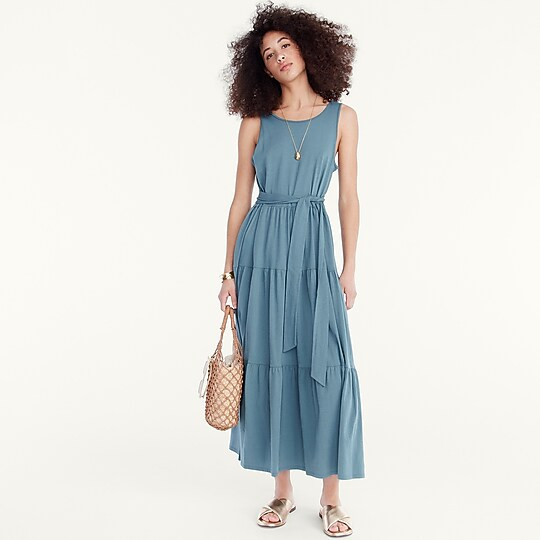 Broken-in jersey tiered maxi dress | J. Crew US