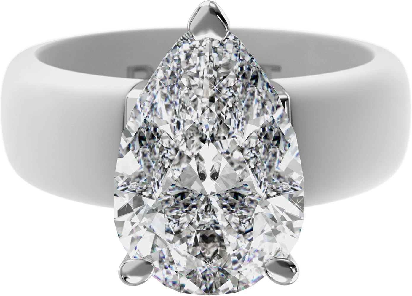 Rinfit Silicone Ring with Stone - Pear Cut Cubic Zirconia Solitaire Engagement Ring for Women - R... | Amazon (US)