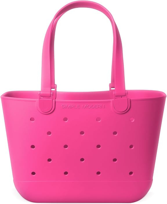 Simple Modern Large Beach Bag | Waterproof Getaway Rubber Tote with Zipper Pocket for Travel, Poo... | Amazon (US)