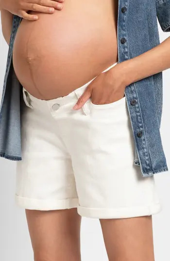 Seraphine Under the Bump Denim Maternity Shorts | Nordstrom | Nordstrom