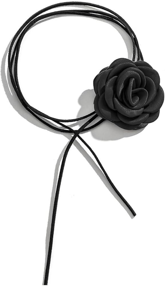 Flower Choker Necklace Black Velvet Flower Choker Rose Choker Big Flower Collar Choker Necklace F... | Amazon (US)