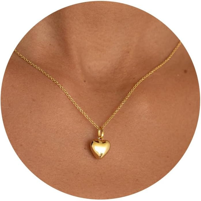 Heart Necklace, Dainty Gold Necklace for Women | Amazon (US)