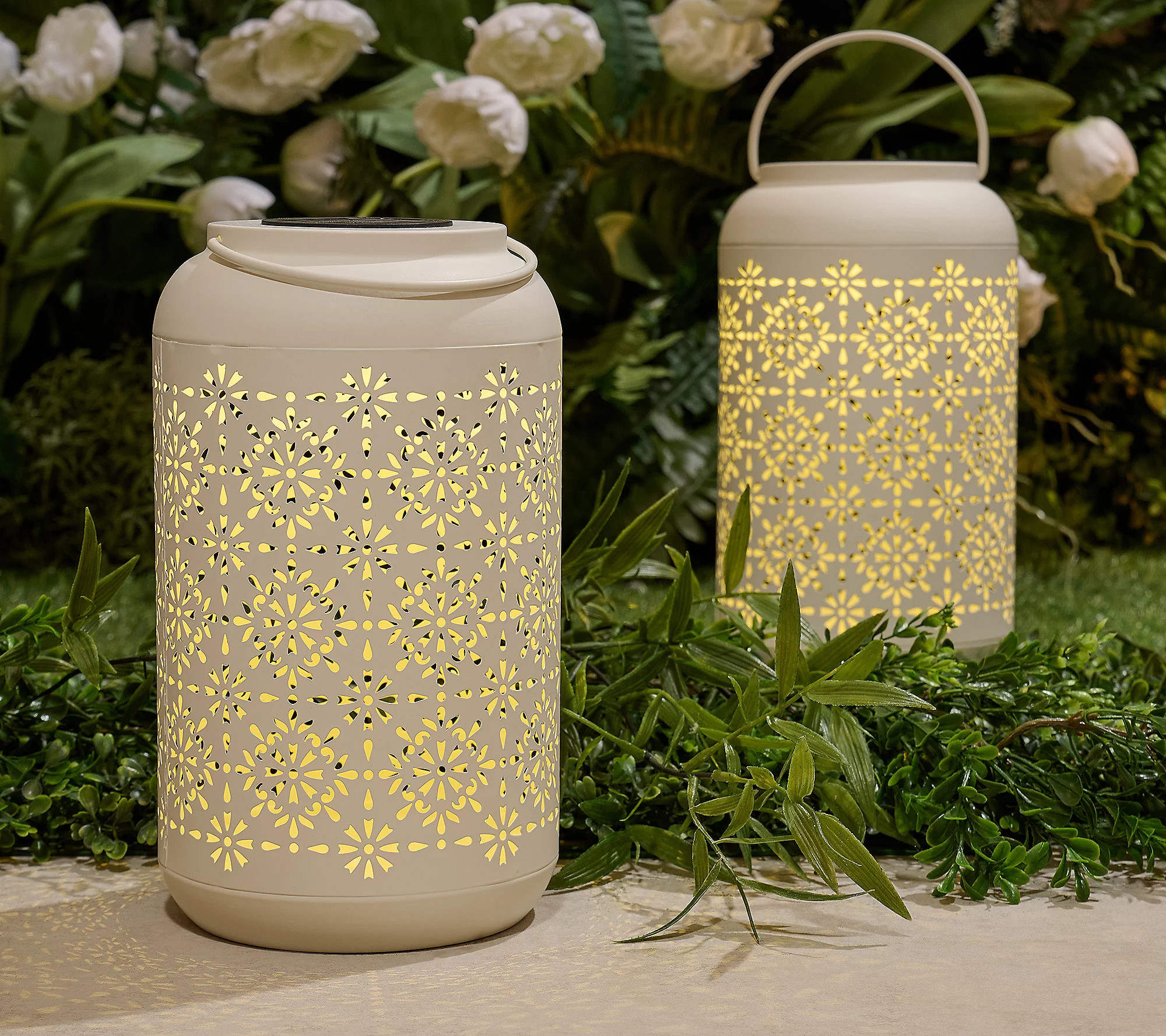 As Is Garden ReflectionsSet/2SolarIlluminated Metal Lanterns | QVC
