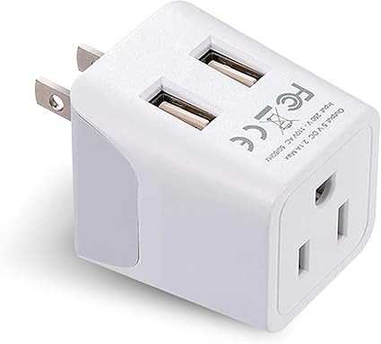 Ceptics Japan, Philippines Travel Adapter Plug with Dual USB - Usa Input - Type A - Ultra Compact... | Amazon (US)