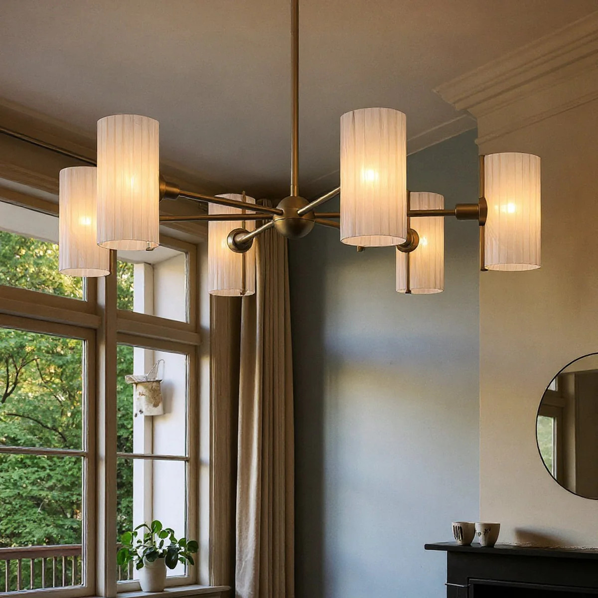 UQL6090 Eclectic Indoor Chandelier, 8.75''H x 36.00''W x 36.00''Dep, Bronze Gold Finish, Florissa... | Urban Ambiance, Inc.