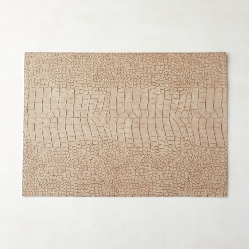 Modern Taupe Faux Crocodile Leather Placemat + Reviews | CB2 | CB2
