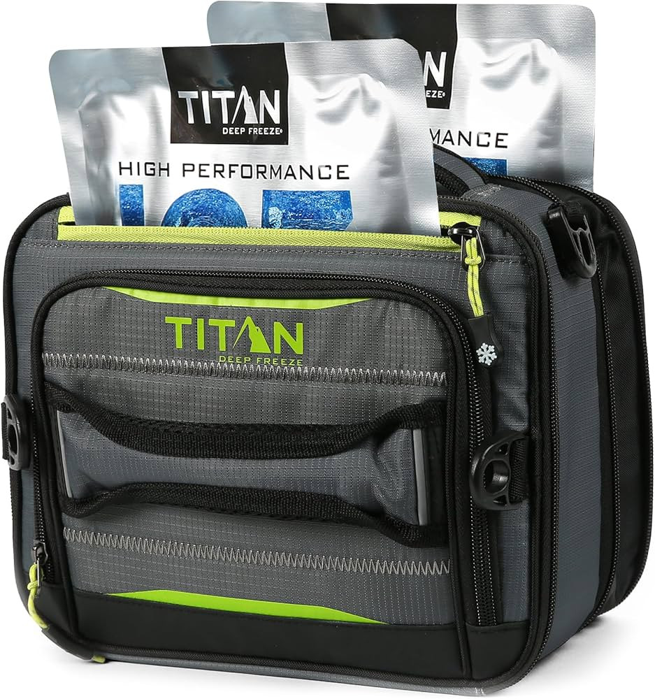 Arctic Zone Titan Deep Freeze Fridge Cold Expandable Insulated Horizontal Lunch Pack with 2X 250g High Performance Ice Walls, Grey | Amazon (US)