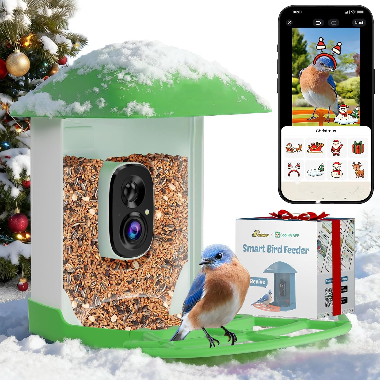 Bird Feeder with Camera, Smart Bird House with Cam for Outside, 2K HD Auto Record Video, AI Ident... | Amazon (US)