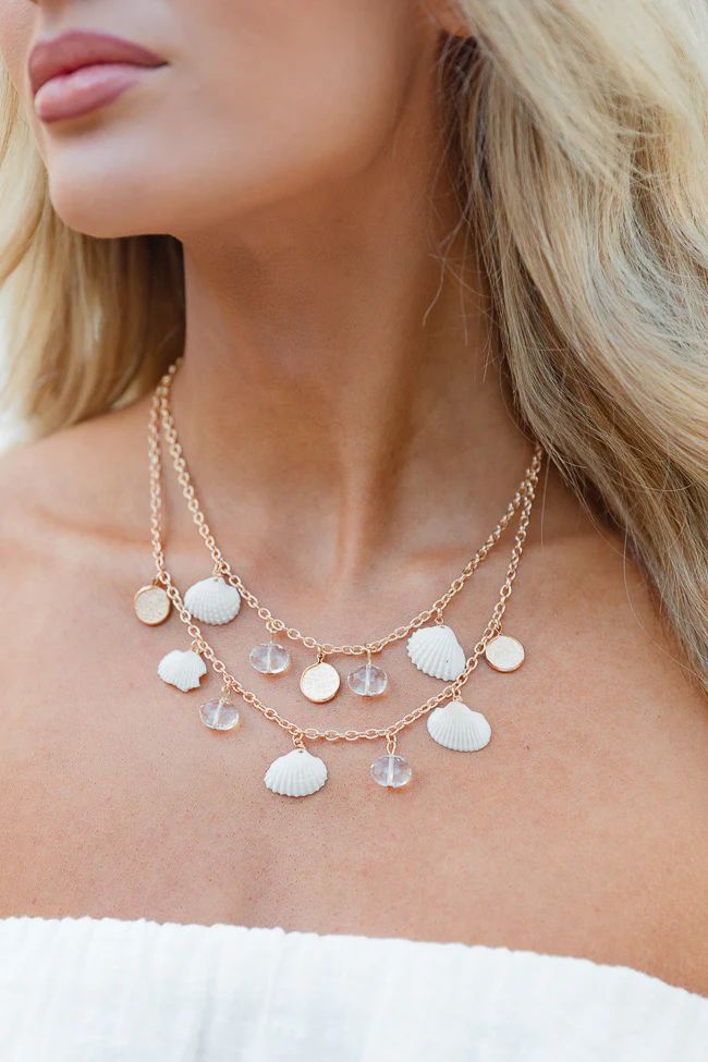 Layered Shell Necklace | Pink Lily